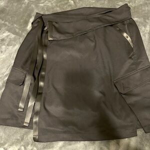 Black Jordan wrap around skirt with back slit and side slit